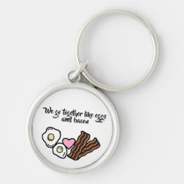 Vi går samman som rund silverfärgad nyckelring