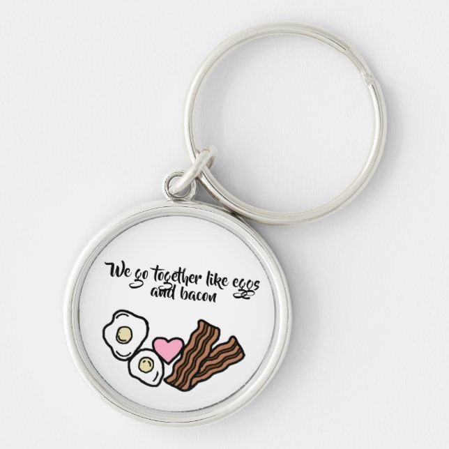 Vi går samman som rund silverfärgad nyckelring (Framsidan)