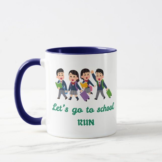 Vi går till skolan, Springa! Funny Back to school Mugg (Vänster)