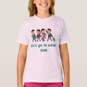 Vi går till skolan, Springa! Funny Girl Back to sc T Shirt
