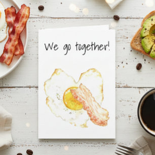 Vi går tillsammans Bacon Ägg kärlek Alla hjärtans Kort