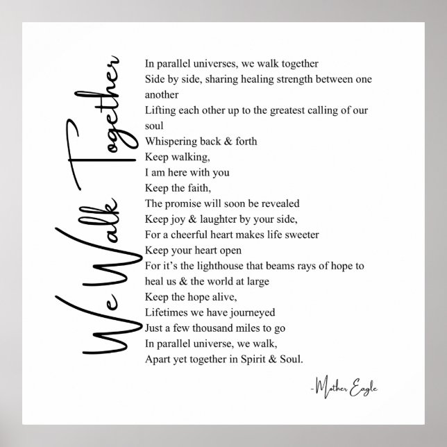 Vi går tillsammans med kärlek dikt poster murkonsd (Framsidan)