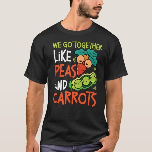 Vi går tillsammans som ärter och morötter t shirt (Framsida)