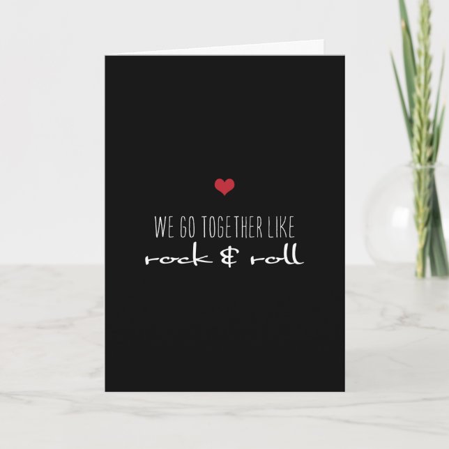 Vi går tillsammans som Sten & Roll Valentine Helgkort (Framsida)