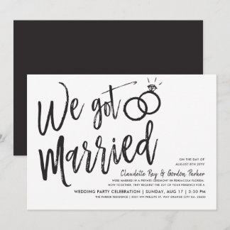 Vi Gift Oss | Bröllopsfest Efteråt Inbjudningar