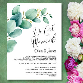 Vi Gift Oss Eukalyptusblad Bröllopsmottagning Inbjudningar