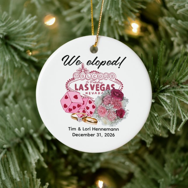 VI GIFT OSS PÅ RESAN! Bröllopsannonsering med Las  Julgransprydnad Keramik (Träd)