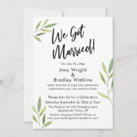 Vi Gift Oss Typografi Grön Akvarell Lövverk