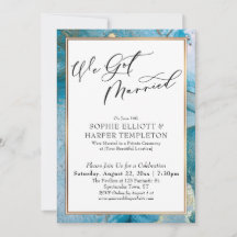 Vi Gifta Oss Blågrön & Guld Bläck Mottagning Endas