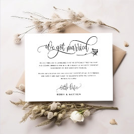 Vi Gifta Oss Bröllop / Elopement Annonsering Inbjudningar