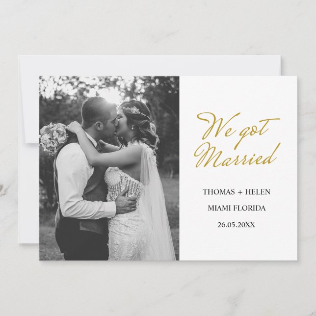 Vi gifta oss bröllopsannons inbjudningar (Framsida)