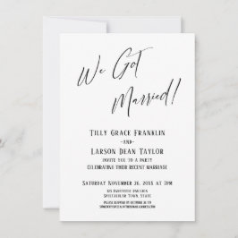 Vi Gifta Oss! Enkel Elegant Typografi Inbjudningar