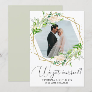 Vi Gifta Oss Greenery Eloped Annonsering Inbjudningar