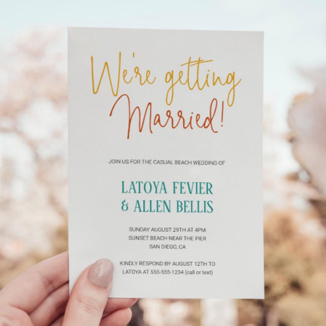 Vi Gifta sig Avslappnad Beach Wedding Inbjudningar (Skapare uppladdad)