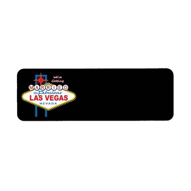 Vi Gifta sig i Las Vegas Returadress Etikett (Framsidan)