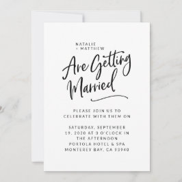 Vi gifta sig inbjudan till manusbröllop