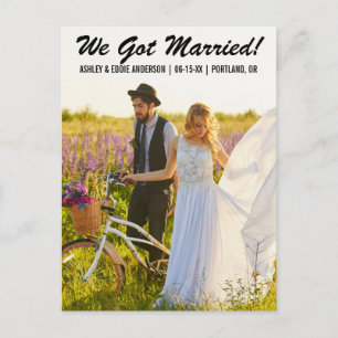 Vi gifte oss elopement kungörelse vykort B