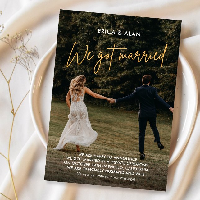 Vi gifte oss foto bröllop  meddelande (Skapare uppladdad)