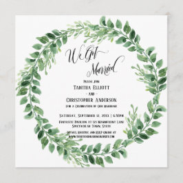 Vi gifte oss Grön kransmottagning endast Inbjudningar