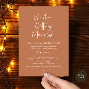 Vi gifter oss, Elopement Middag Dans Inbjudningar