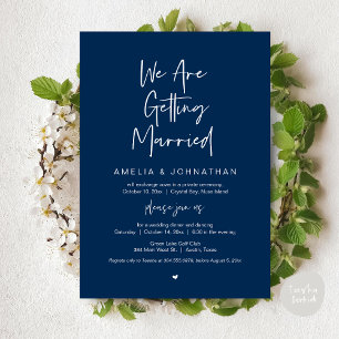 Vi gifter oss, Elopement Middag Dans Inbjudningar