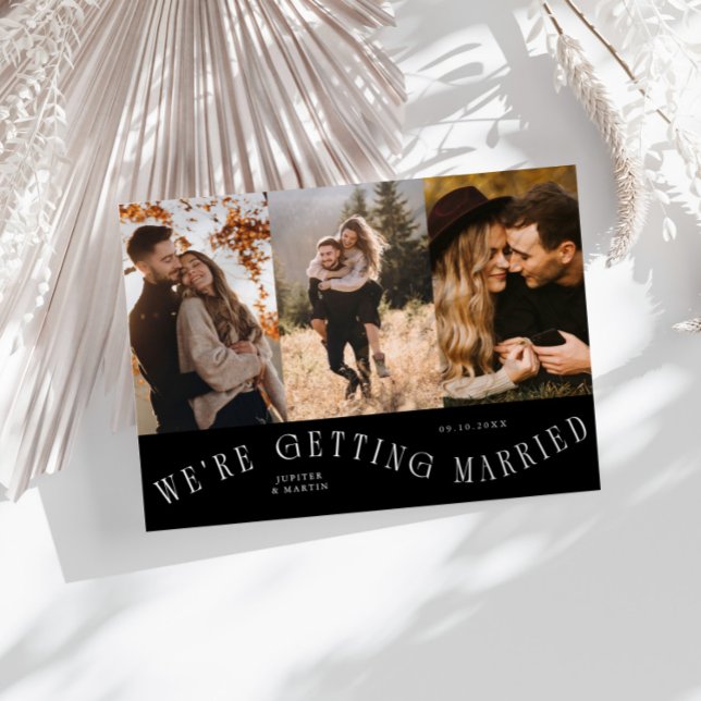 Vi gifter oss Multi Foto Svart Spara Datumet (Skapare uppladdad)