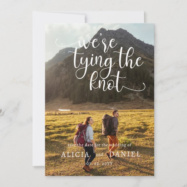 Vi gifter sig 2 fotot QR-kod Spara datum Inbjudningar (Framsida)