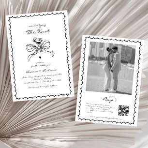 Vi Gifter sig Hand plockade Cocktail Bröllop Inbjudningar