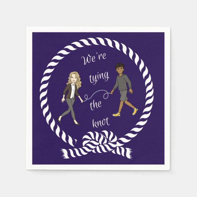 Vi Gifter sig Nautical Färgad Anime Pappersservett (Framsidan)