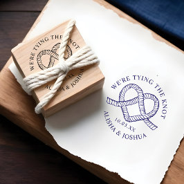 Vi Gifter sig Rope Heart Nautical Bröllop Stämpel