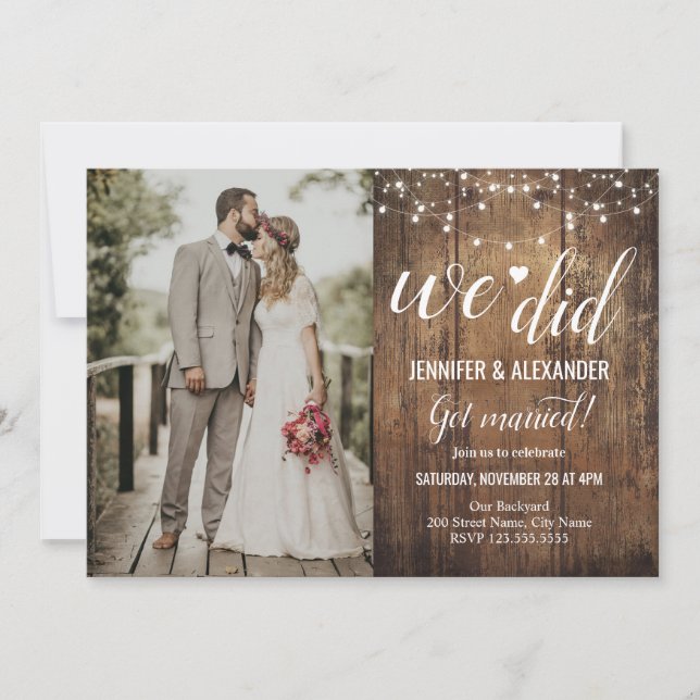 Vi Gjorde Bröllopsfest Inbjudningar (Framsida)