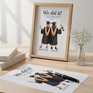 Vi Gjorde Det Bästa Vänner Examen Illustration Canvastryck
