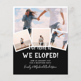 Vi Gjorde Det ELOPEMENT FOTON Bröllops MOTTAGNING  Flygblad