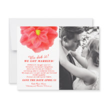 Vi gjorde det gifta kamelia röd bröllopskväll