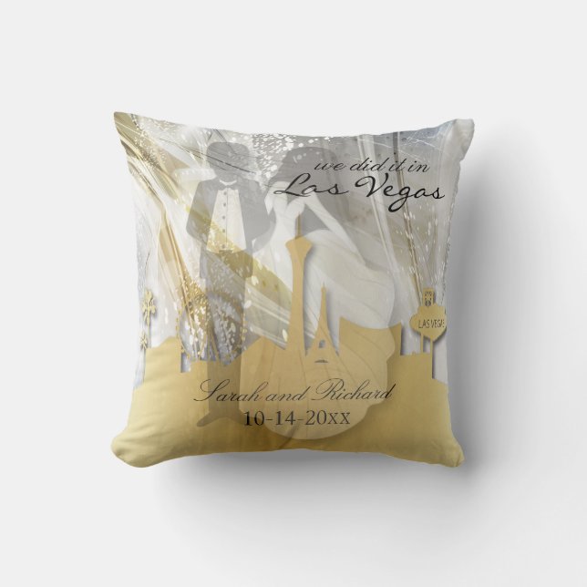 Vi gjorde det i Vegas Bröllop Keepsaké Kudde (Framsida)