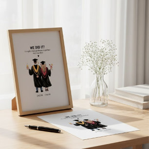 Vi Gjorde Det Par Gradueringspresent Illustration Canvastryck