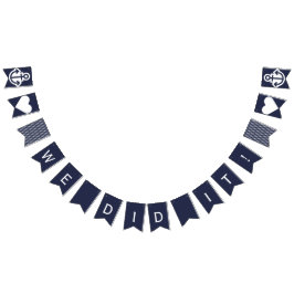 Vi gjorde det som nautiskt bröllop ankrar Bunting Vimplar