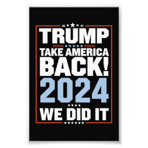 Vi Gjorde Det Trump USA Flagga President 47 Trump Fototryck