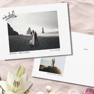 Vi Gjorde Elopement Foto Annonsering Postkort Meddelande Vykort