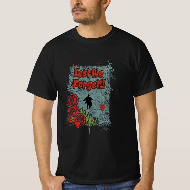 Vi glömmer inte minnesdagen Gravestone Grunge T Shirt (Framsida)