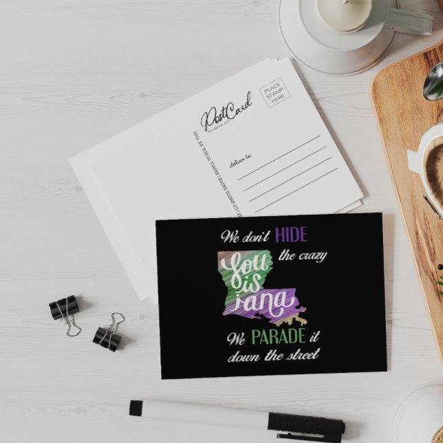 Vi gömmer inte den galna Roligten Mardi Gras Parad Vykort (Skapare uppladdad)