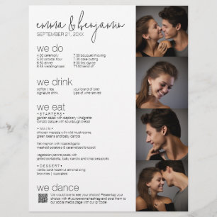 Vi gör - allt i en BW - QR - 5 Photo Bröllop Menu Brevhuvud