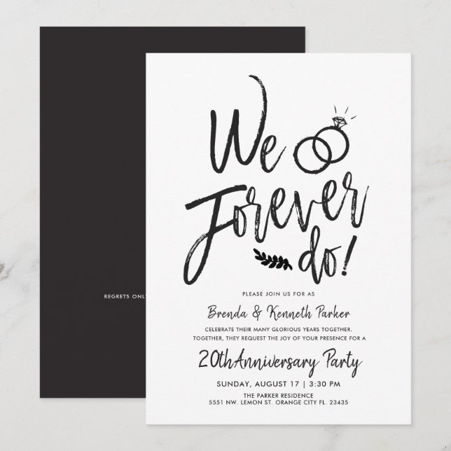 Vi Gör Alltid Årsdag | Förnyelse av Löfte Script Inbjudningar (Fram/baksida)