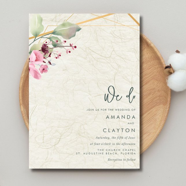 Vi gör Bröllop Inbjudningar (We Do Elegant Floral Botanical Wedding Invitation)
