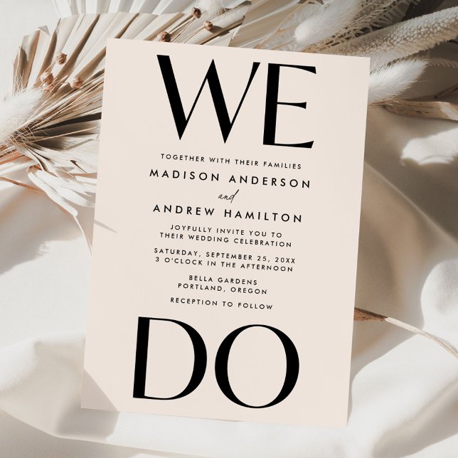 Vi gör Bröllop med modern djärv typografi Inbjudningar (Skapare uppladdad)