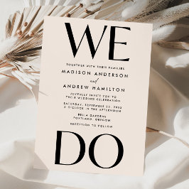 Vi gör Bröllop med modern djärv typografi Inbjudningar