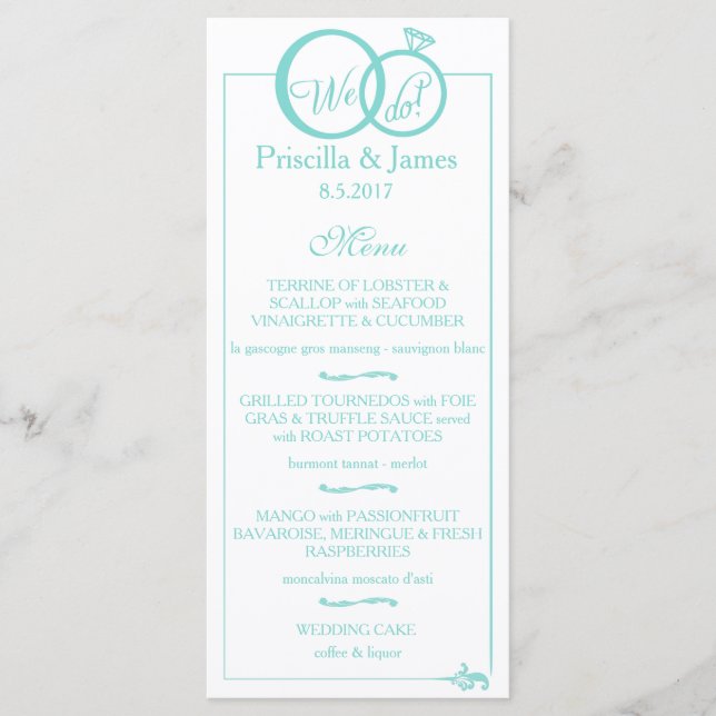 Vi gör Bröllop Meny (Framsida)