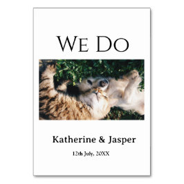 Vi gör bröllopsförlovning husdjur namn foto datum  bordsnummer