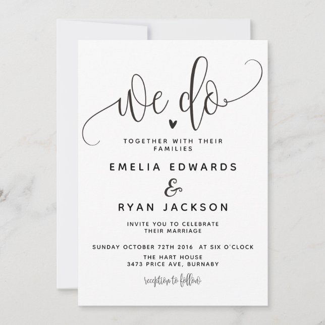 Vi gör bröllopsinbjudan inbjudningar (Framsida)