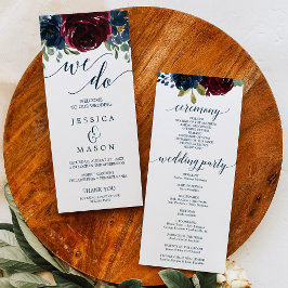 Vi gör Bröllopsprogram Burgundy-flottan Program